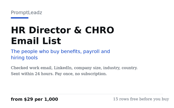 HR Director & CHRO Email List