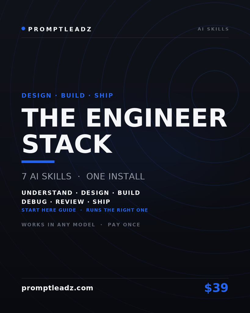 The Engineer Stack — seven AI skills, one install
