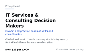 IT Services & Consulting Decision Makers