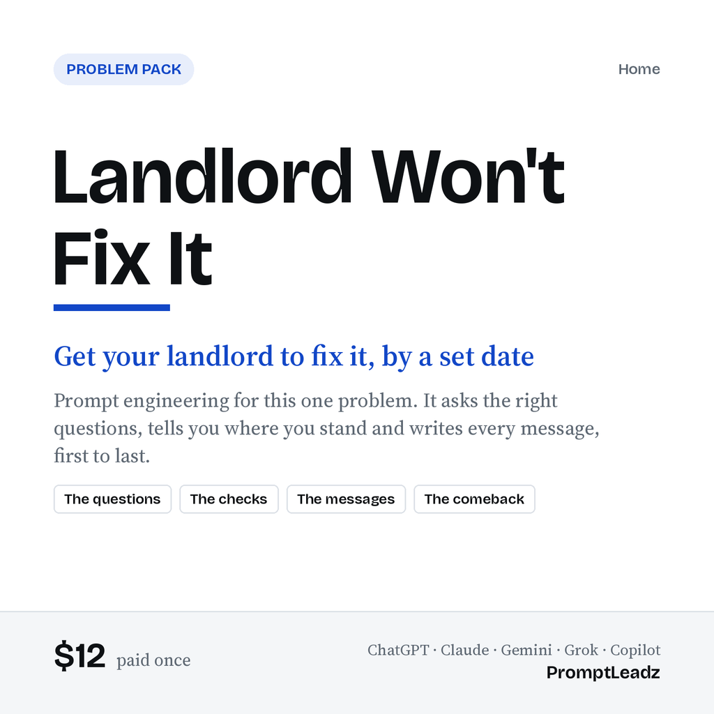 Landlord Won't Fix It: Problem Pack cover
