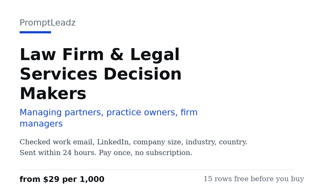 Law Firm & Legal Services Decision Makers cover