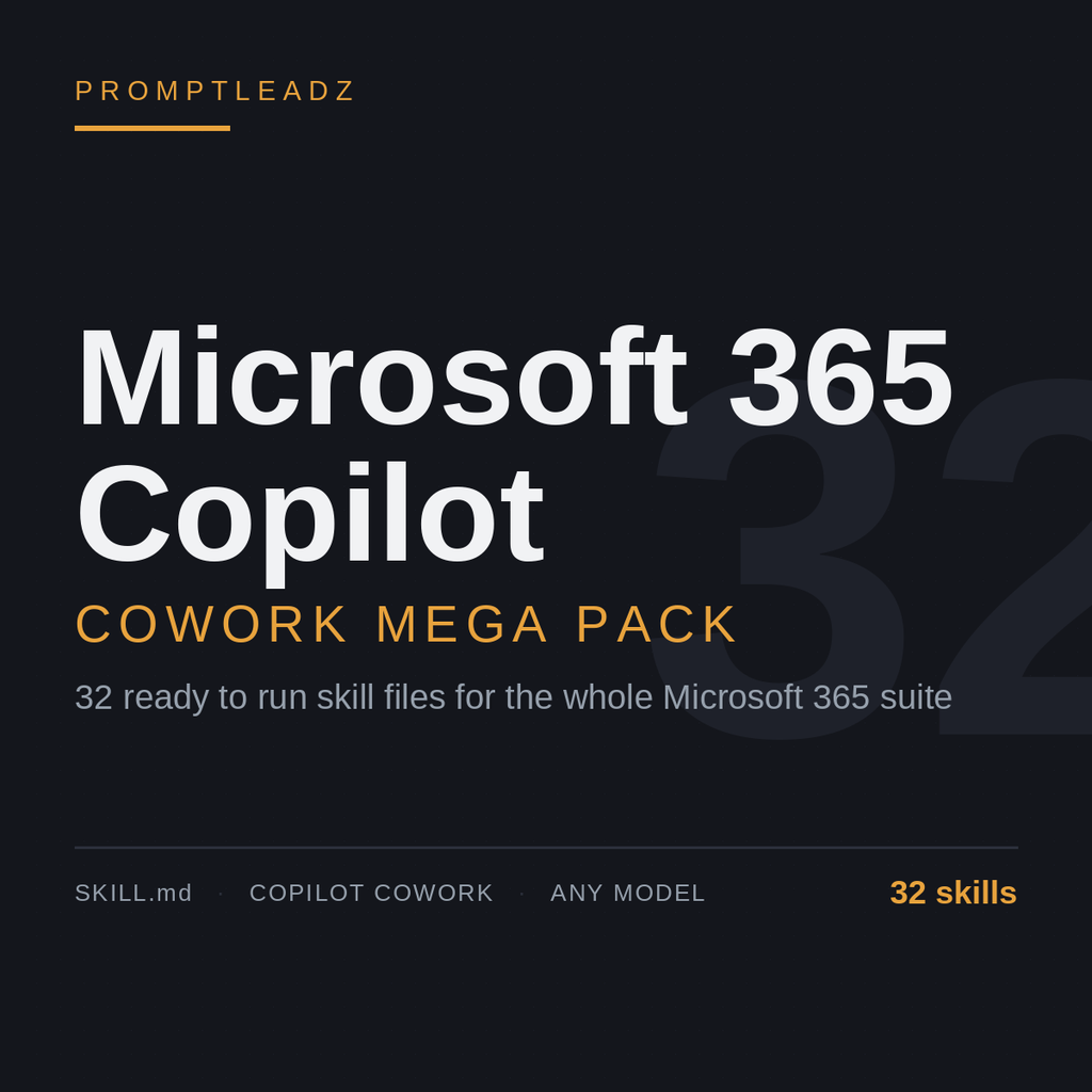 Microsoft 365 Copilot Cowork Skills Mega Pack cover