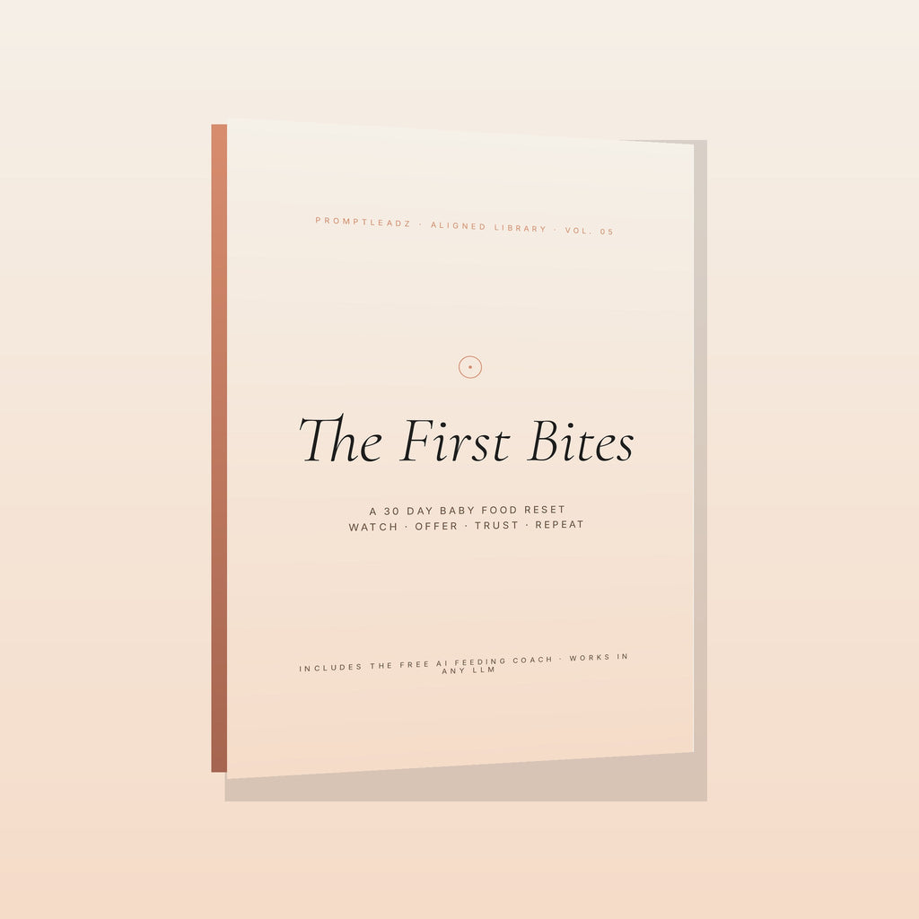 The First Bites baby food reset 3D book mockup with soft peach spine