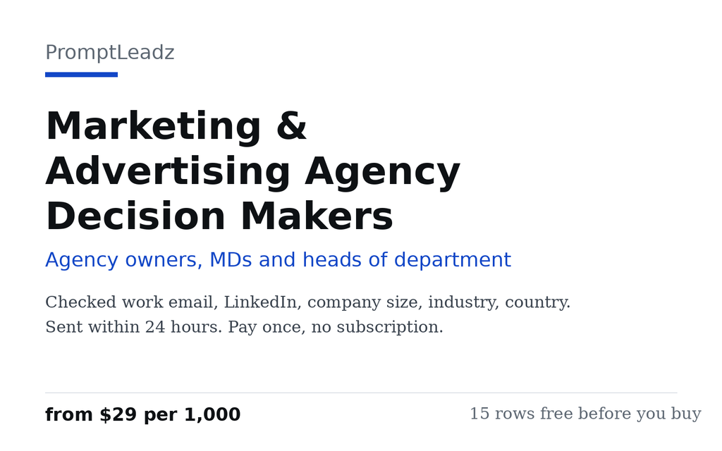 Marketing & Advertising Agency Decision Makers cover