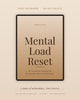 Mental Load Reset ebook on tablet · 71 pages of methodology