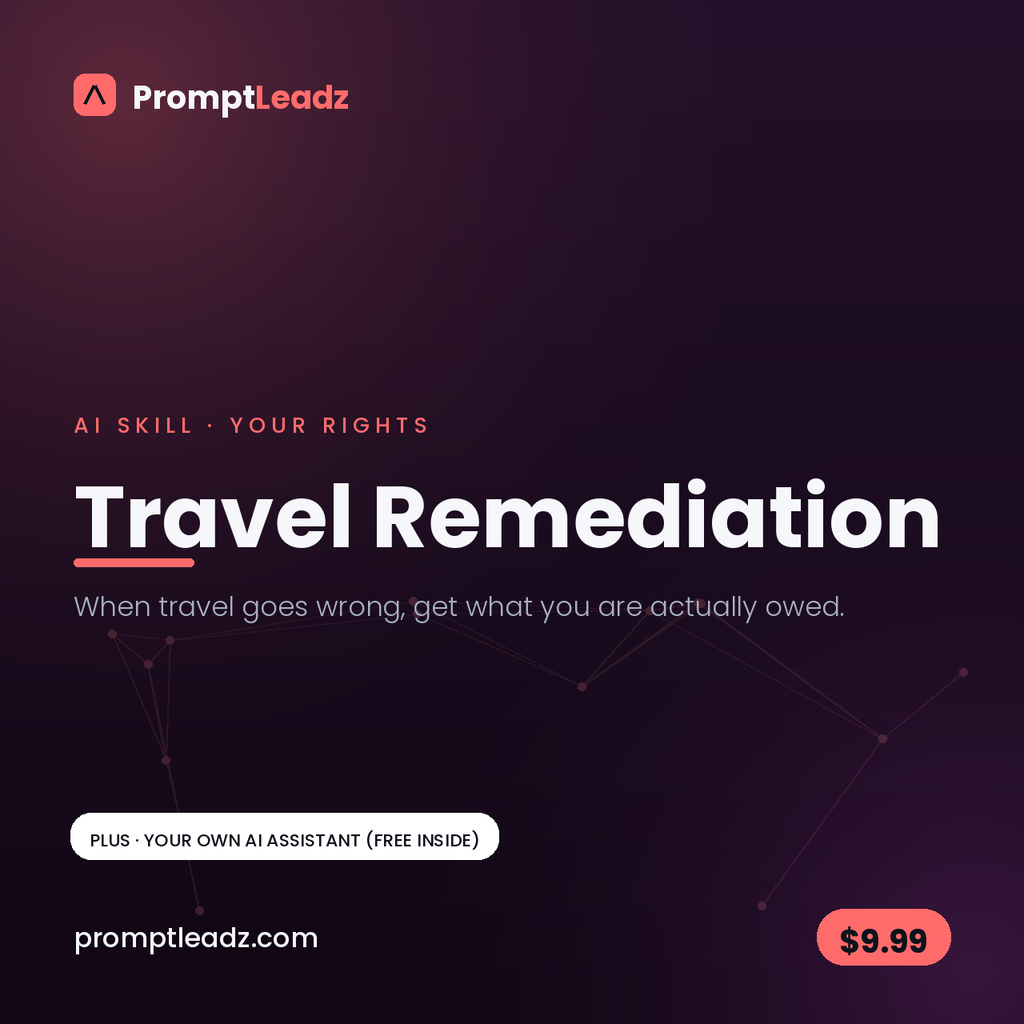 PromptLeadz Travel Remediation AI Skill, $9.99