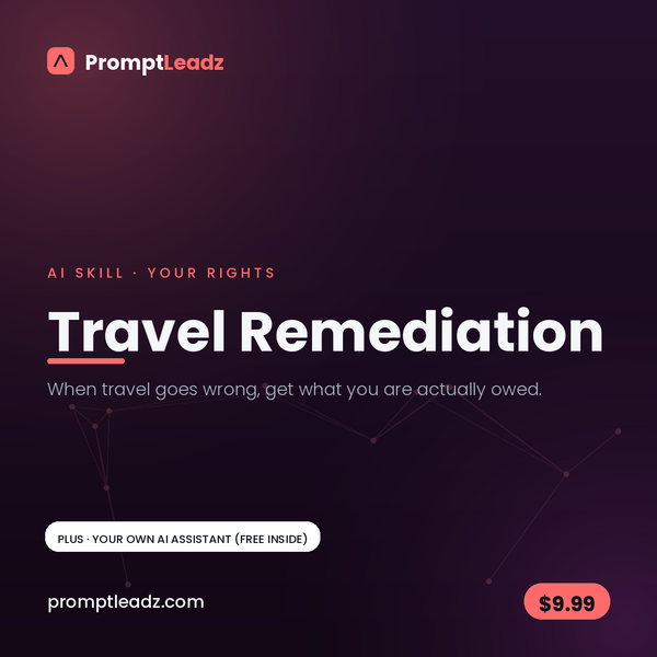 PromptLeadz Travel Remediation AI Skill, $9.99