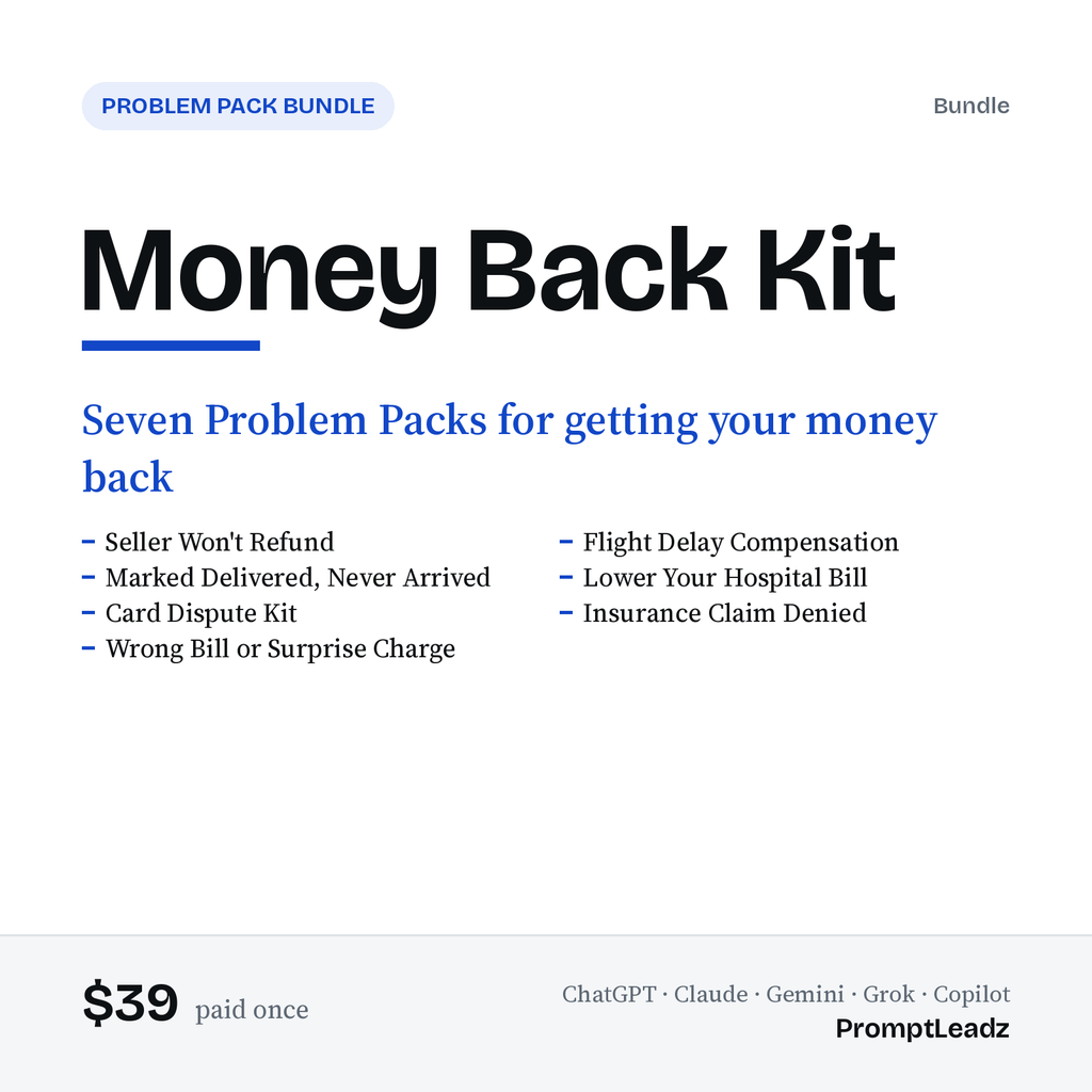 Money Back Kit: Problem Pack cover