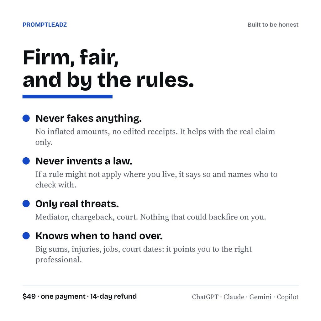 Honesty rules built into the money back kit