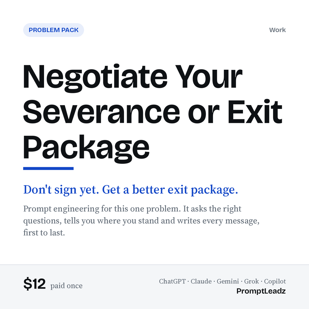 Negotiate Your Severance or Exit Package: Problem Pack cover