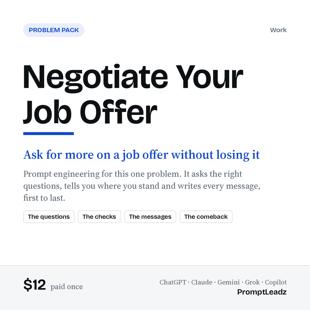 Negotiate Your Job Offer: Problem Pack cover