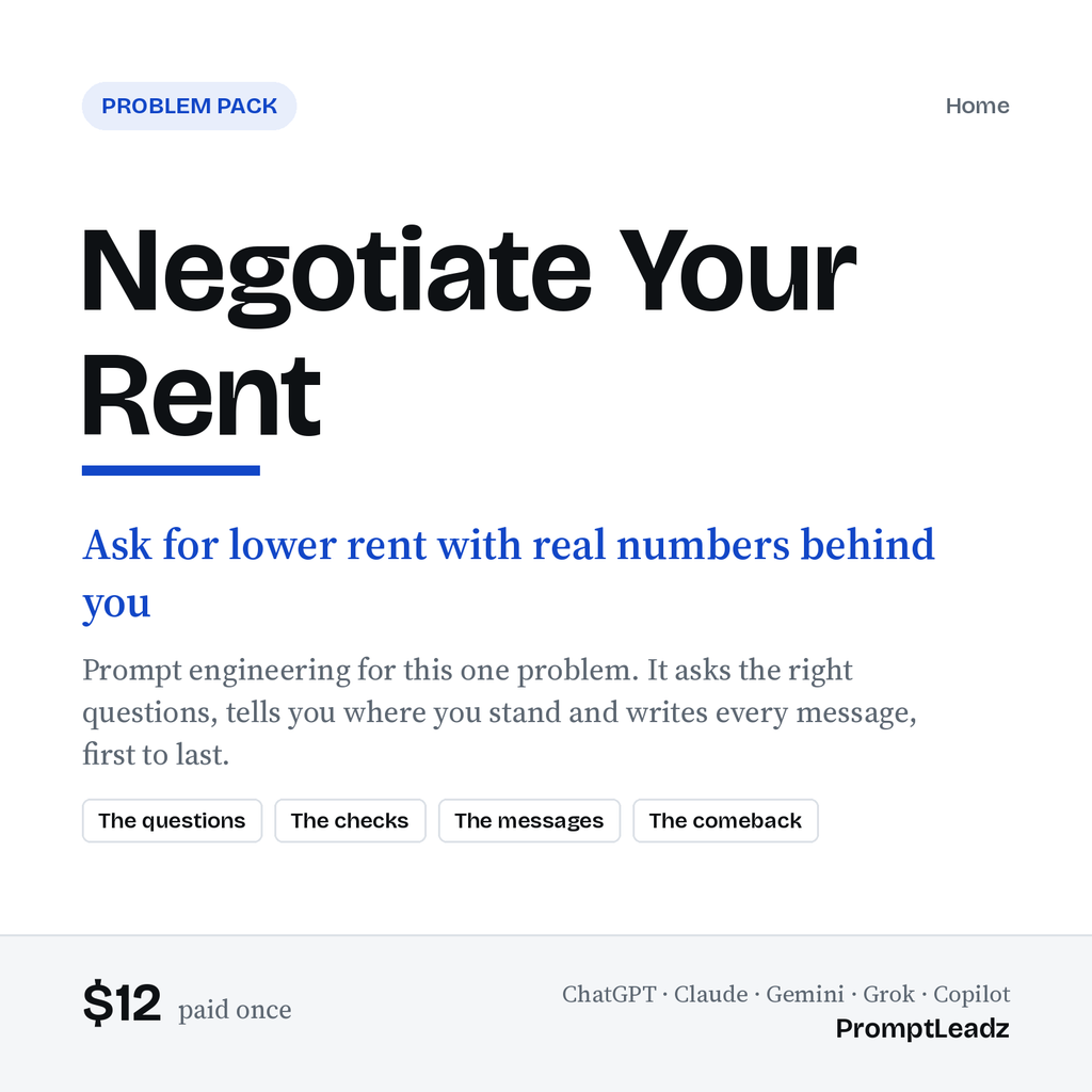 Negotiate Your Rent: Problem Pack cover