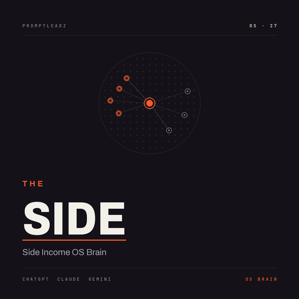 THE SIDE — Side Income OS Brain cover, PromptLeadz