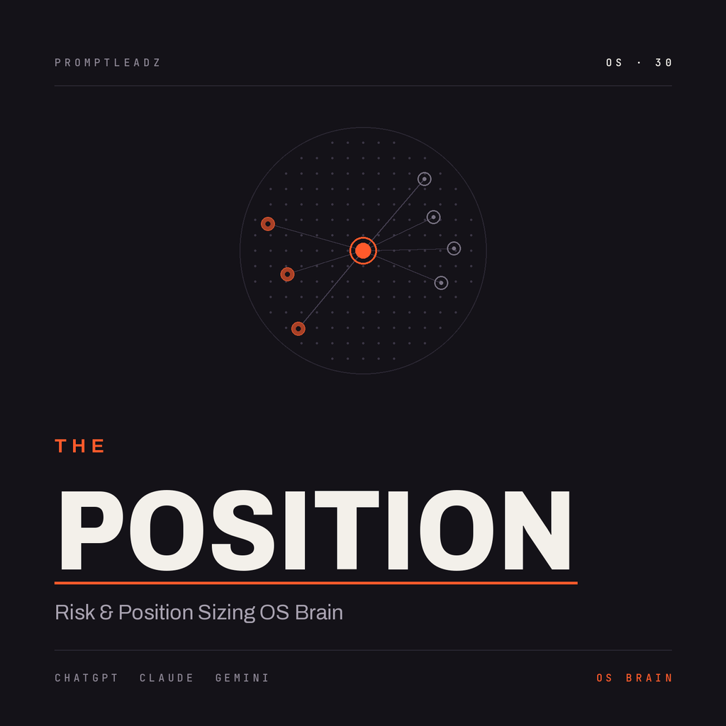 THE POSITION — Risk and Position Sizing OS Brain cover, PromptLeadz