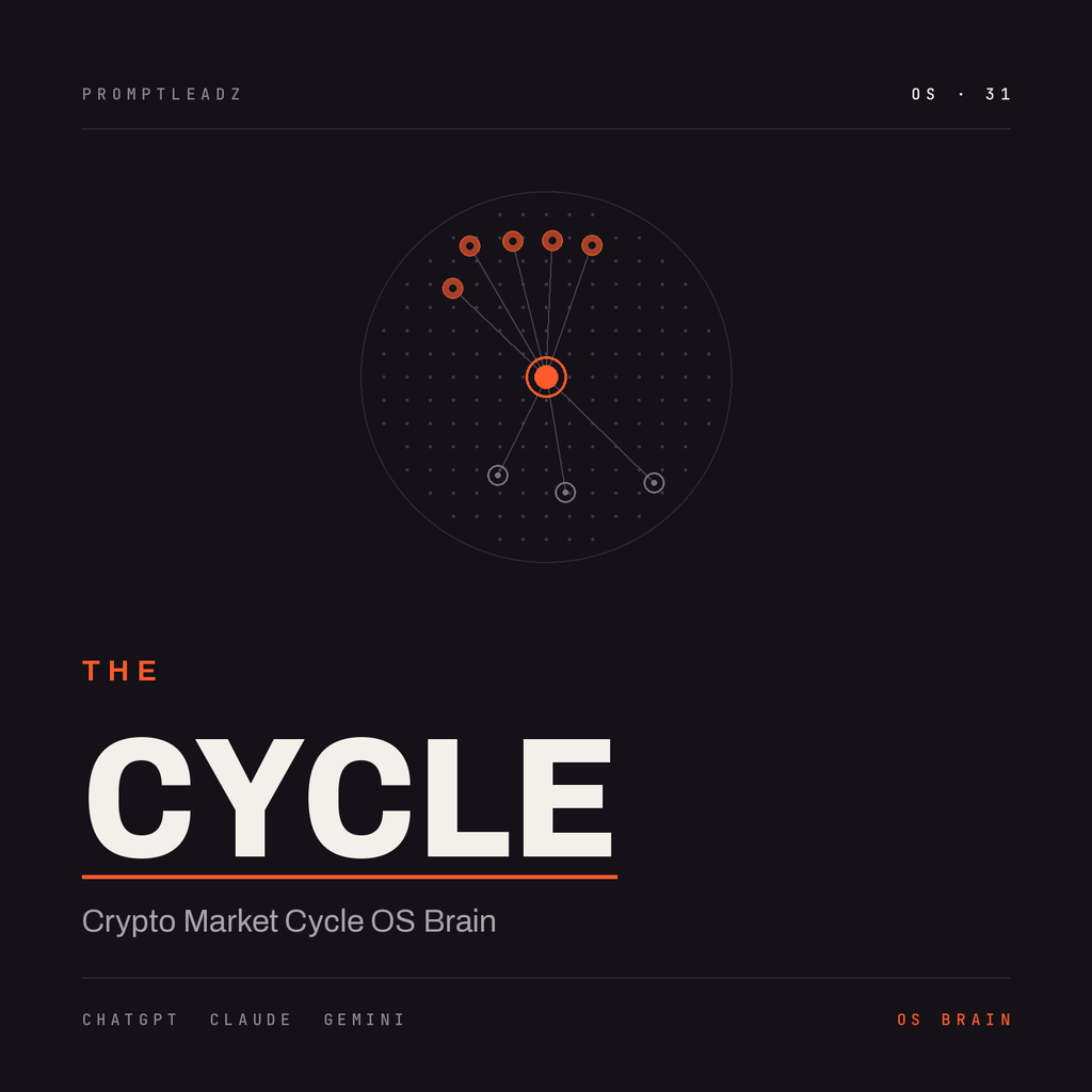 THE CYCLE — Crypto Market Cycle OS Brain cover, PromptLeadz