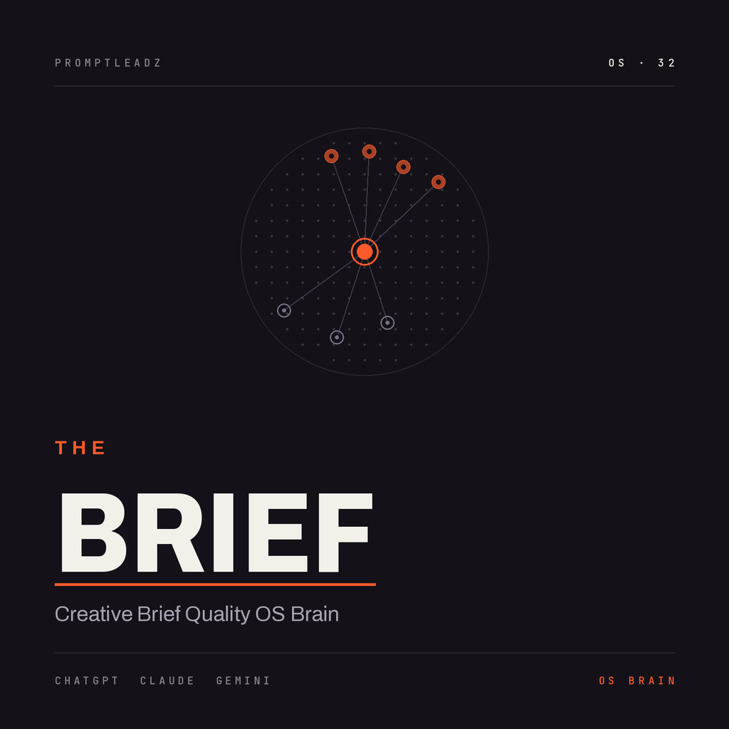 THE BRIEF — Creative Brief Quality OS Brain cover, PromptLeadz