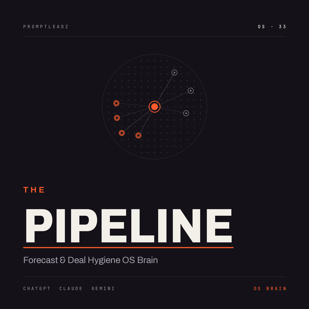 THE PIPELINE — Forecast and Deal Hygiene OS Brain cover, PromptLeadz