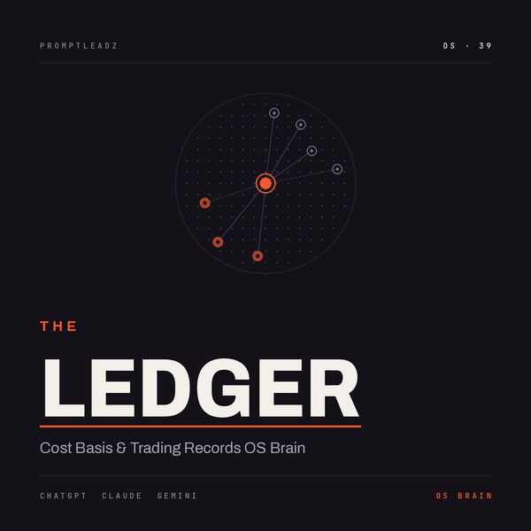 THE LEDGER — Cost Basis and Trading Records OS Brain cover, PromptLeadz