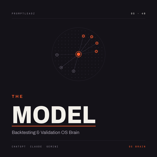 THE MODEL — Backtesting and Validation OS Brain cover, PromptLeadz