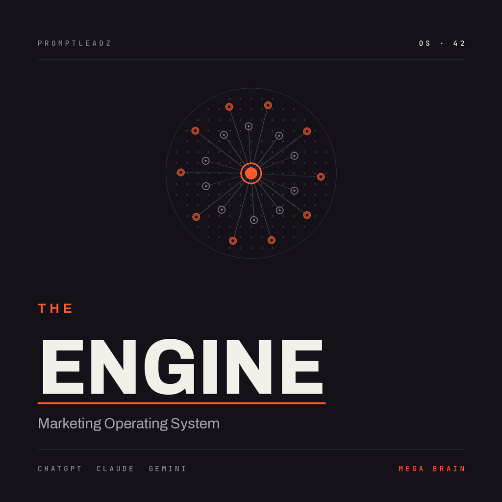 THE ENGINE — Marketing Operating System MEGA Brain cover, PromptLeadz