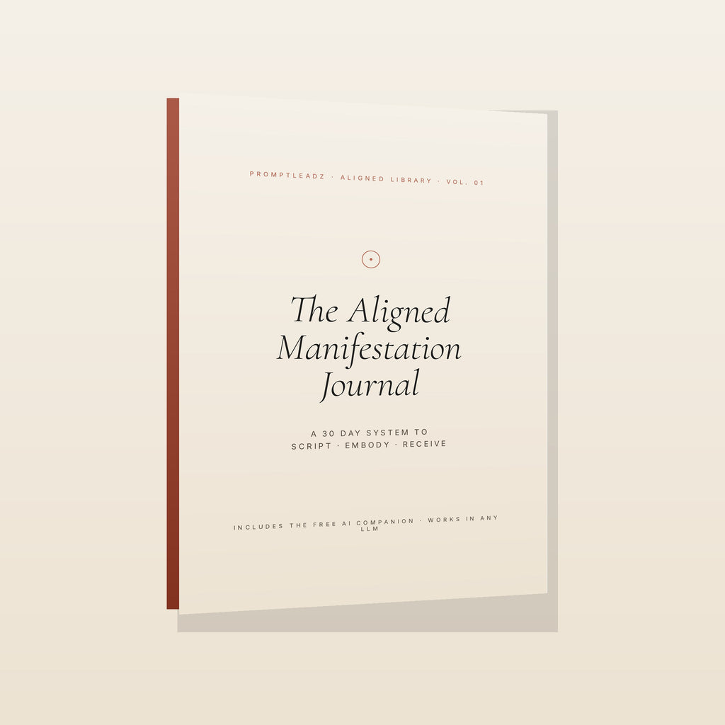 The Aligned Manifestation Journal 3D book mockup with terracotta spine