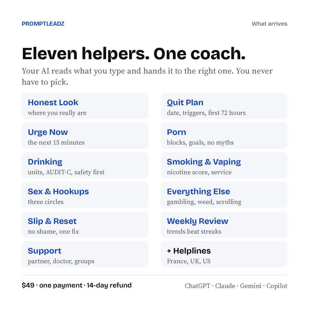 The eleven helpers inside the quit kit