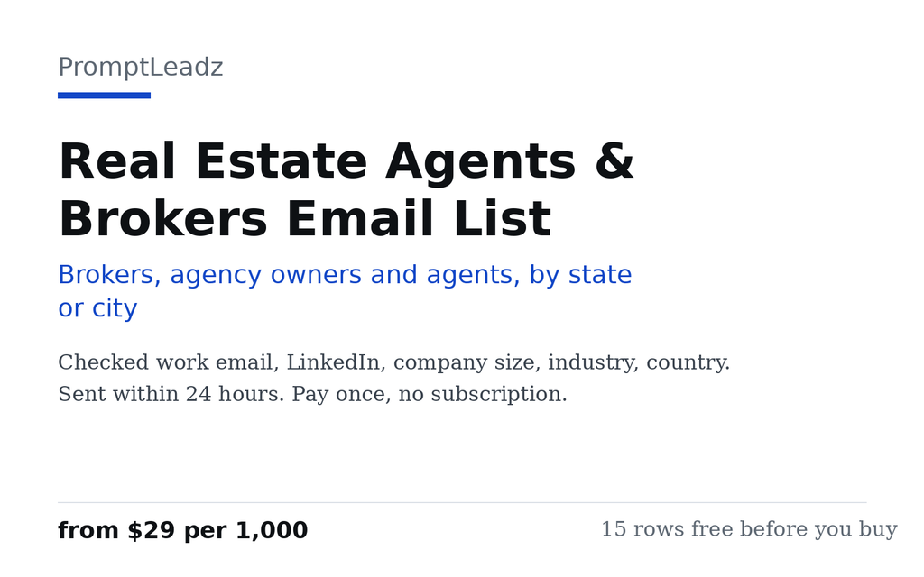 Real Estate Agents & Brokers Email List cover