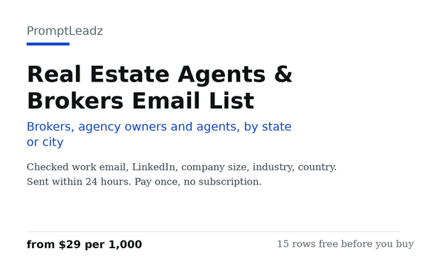 Real Estate Agents & Brokers Email List