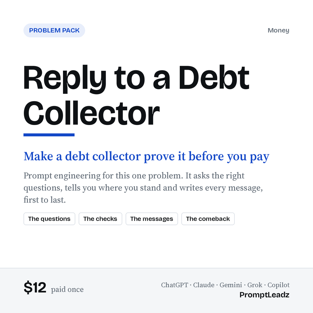 Reply to a Debt Collector: Problem Pack cover