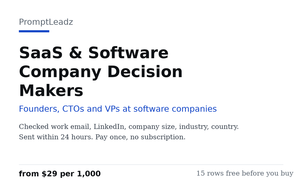 SaaS & Software Company Decision Makers cover