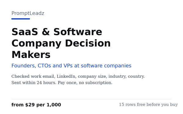 SaaS & Software Company Decision Makers