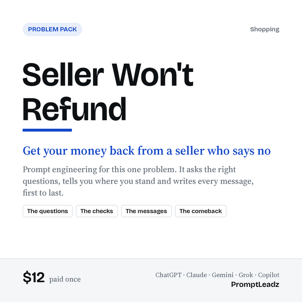 Seller Won't Refund