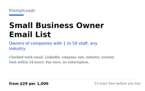 Small Business Owner Email List