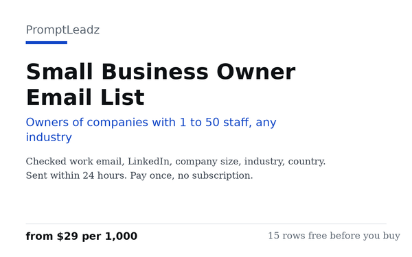 Small Business Owner Email List