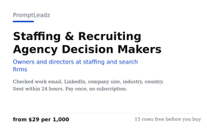 Staffing & Recruiting Agency Decision Makers