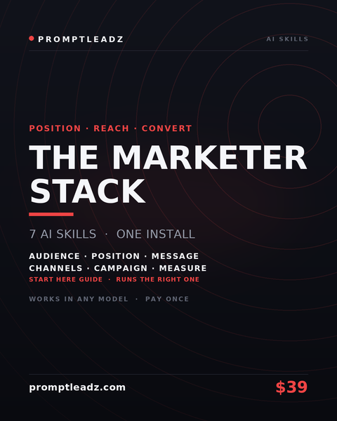 The Marketer Stack — seven AI skills, one install