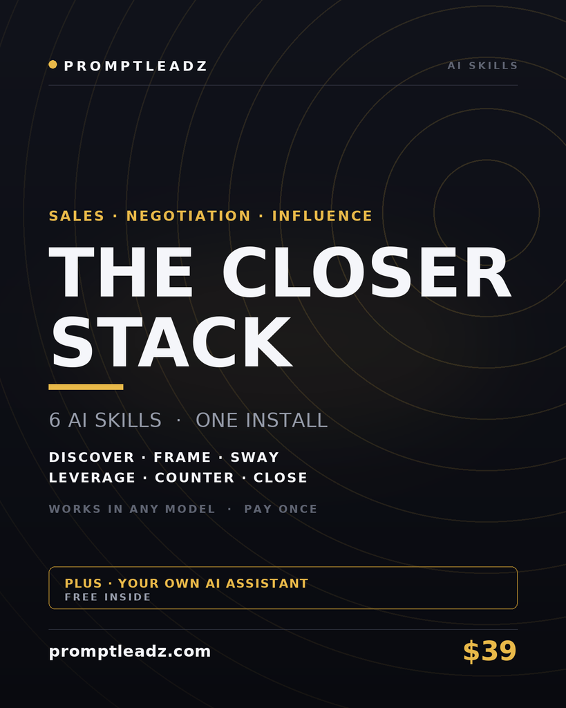 The Closer Stack, six AI sales, negotiation and influence skills
