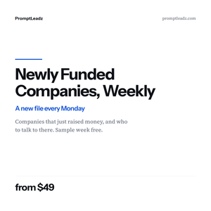 Newly Funded Companies, Weekly