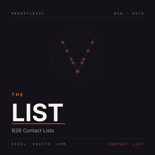 THE LIST by PromptLeadz. B2B contact lists built to your brief, filtered down to the buyers worth emailing.