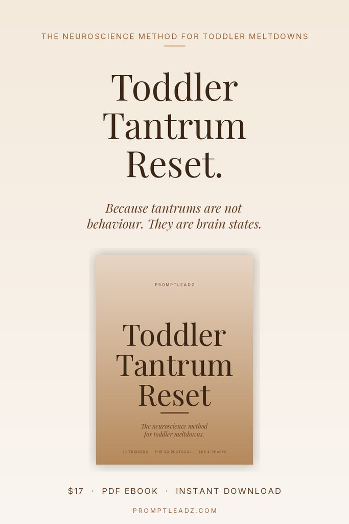 Toddler Tantrum Reset Ebook cover - The neuroscience method for toddler meltdowns