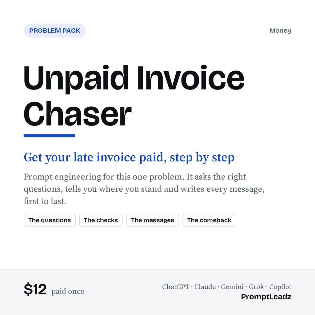 Unpaid Invoice Chaser: Problem Pack cover