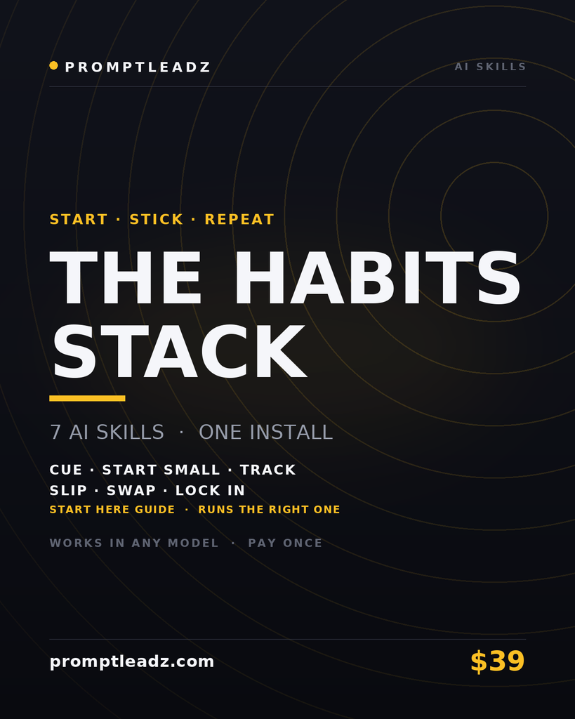 The Habits Stack — seven AI skills, one install