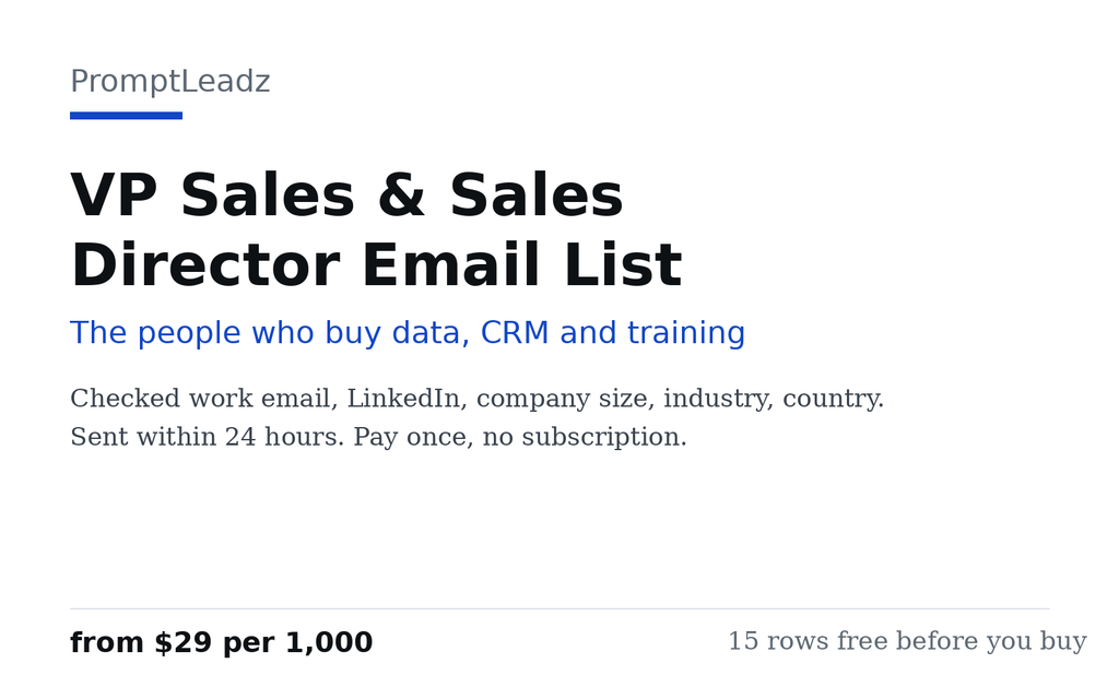 VP Sales & Sales Director Email List cover