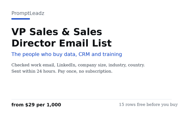 VP Sales & Sales Director Email List