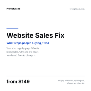 Website Sales Fix