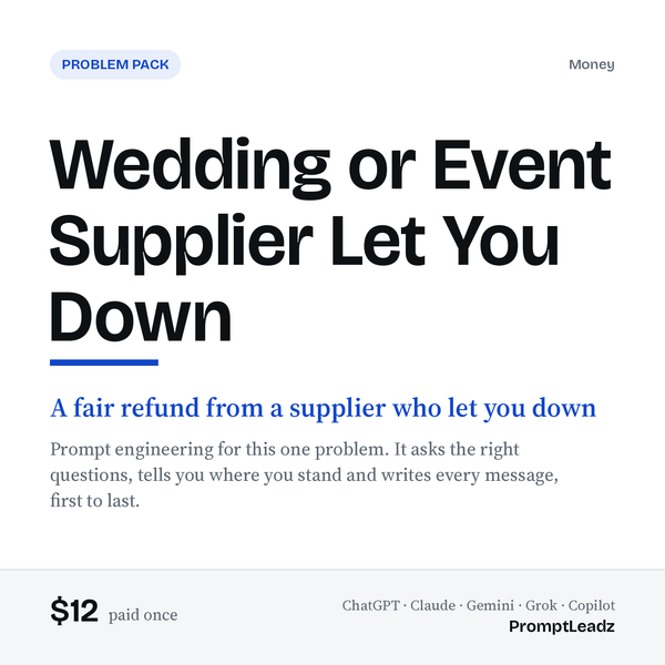 Wedding or Event Supplier Let You Down