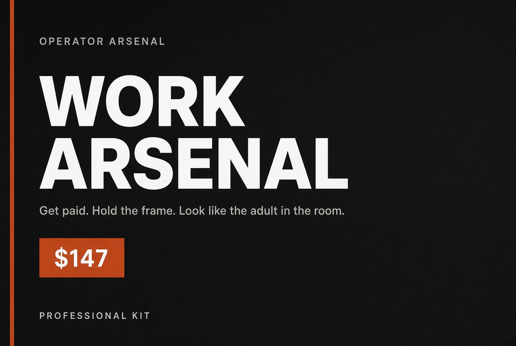 Work Arsenal — Get paid. Hold the frame. Look like the adult in the room.