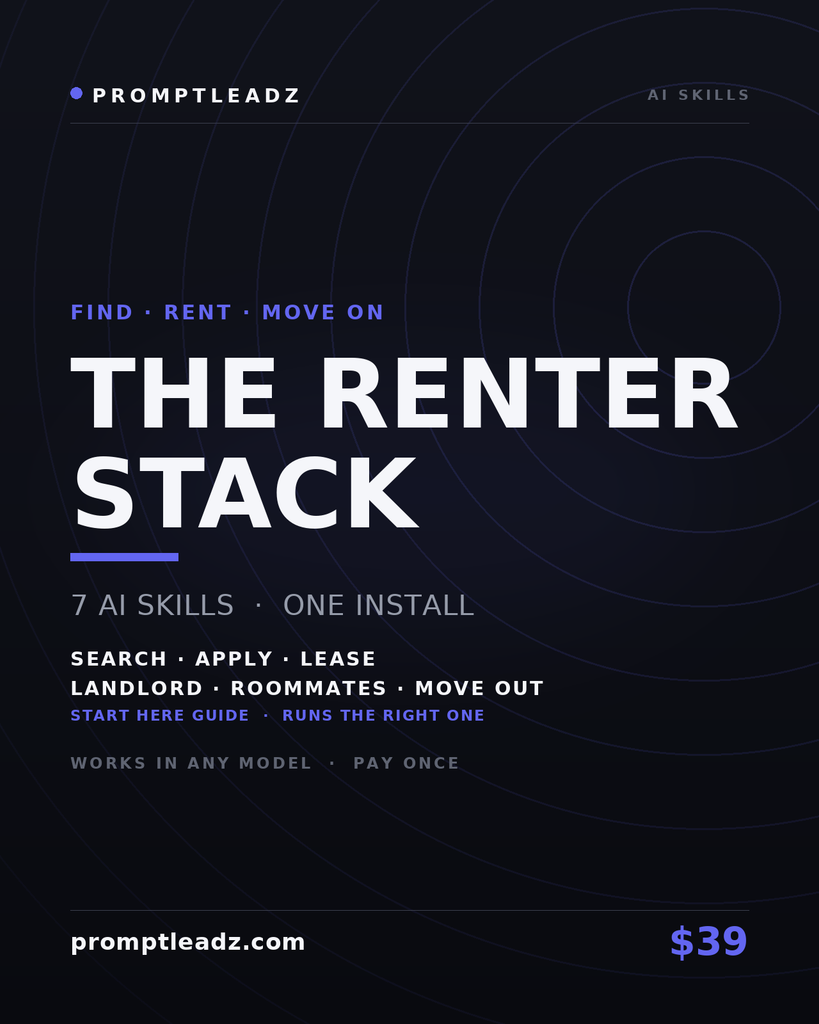 The Renter Stack — seven AI skills, one install