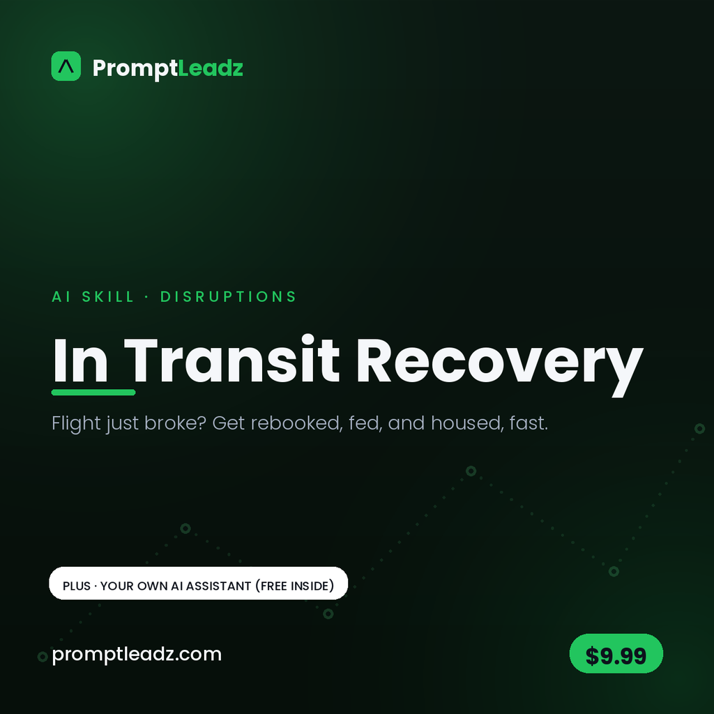PromptLeadz In Transit Recovery AI Skill, $9.99